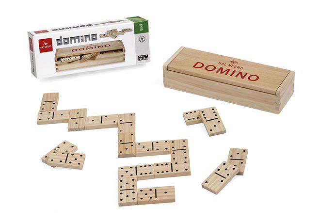 28x in Legno Domino con scatola in legno 