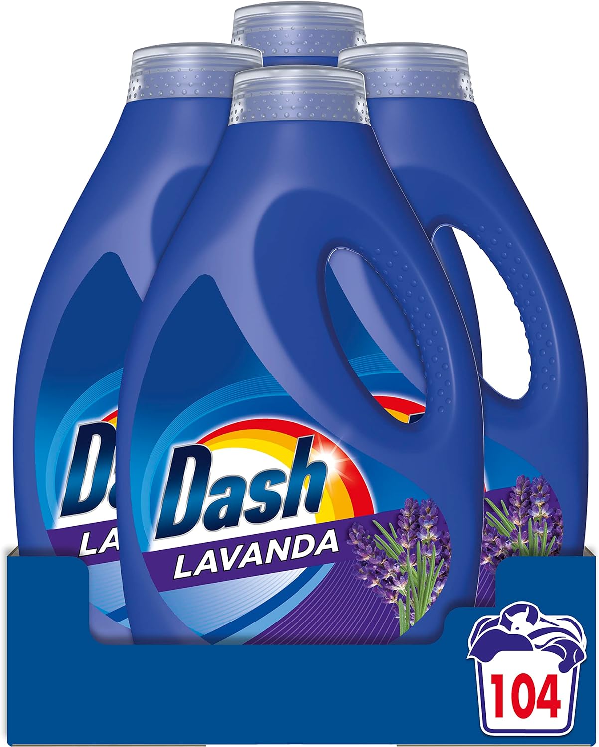 Dash Detersivo Liquido Per Lavatrice 104 Lavaggi (4x26) Profumazione Lavanda.