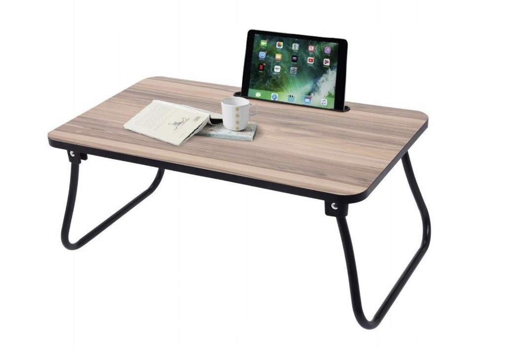 Tavolino da Letto Vassoio Colazione Laptop o Tablet in MDF 52x30x21 cm.