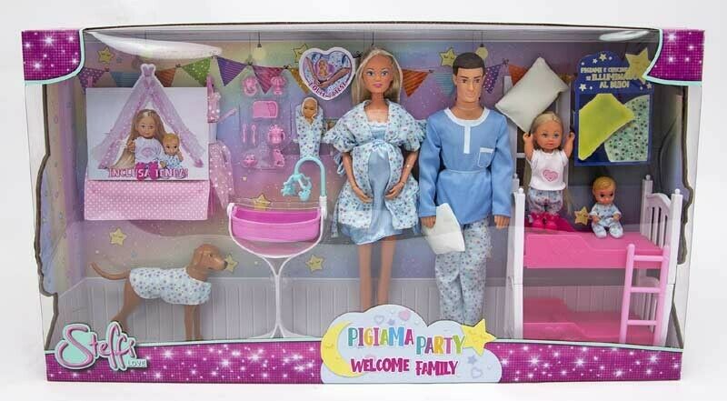Steffi Love Pigiama Party Welcome Family Gioco Playset Bambine Anni 3+.