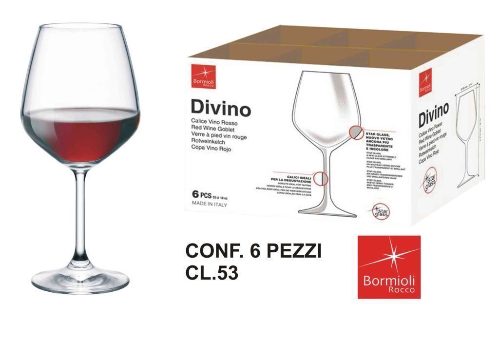 Set 6 Calici Vino Rosso mod. DIVINO 53 | LGV Shopping