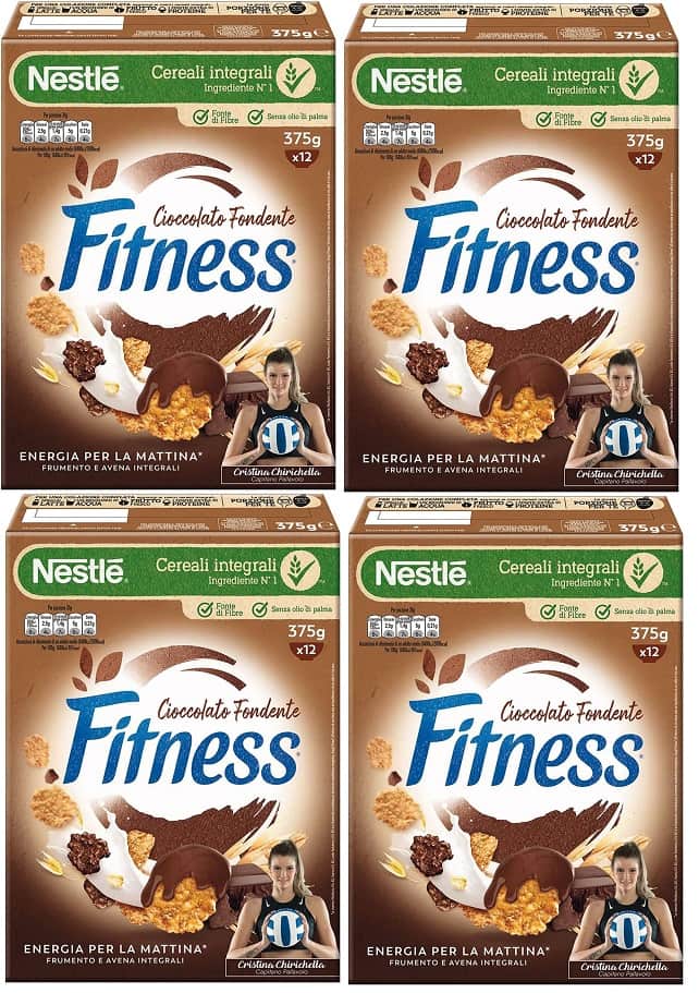 4 Confezioni di Cereali Fitness con Cioccolato Fondente (4 x 375 g).