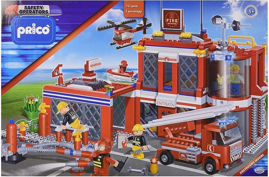 Costruzioni Prico' Stazione dei Pompieri Safety Operators 702Pz con 5 Personaggi