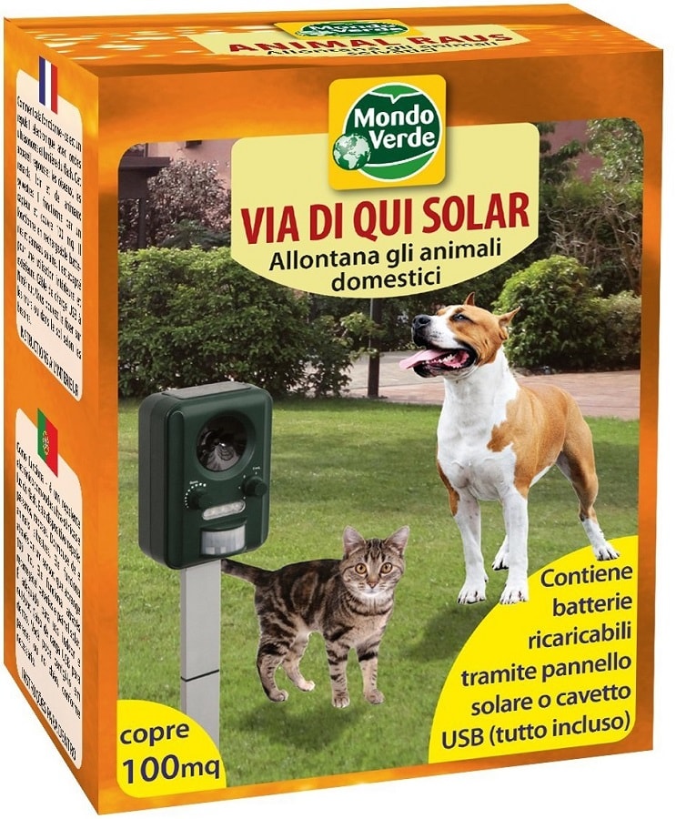 Repellente ultrasuoni per Cani, Gatti e Volpi a batteria con ricarica –