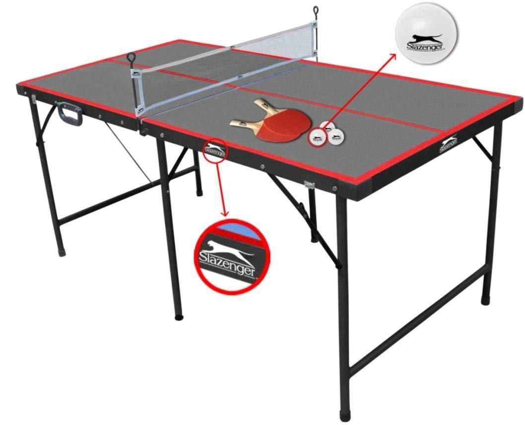 Tavolo Da Per Gioco Ping Pong Pieghevole Con Rete Palline Racchette 154x77x68 CM