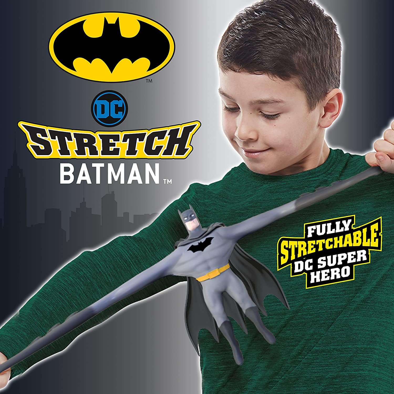 Batman Stretch Personaggio allungabile fino a 68cm Gamba e Braccia Gioco Bambini.