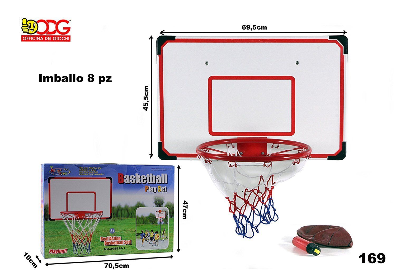 giocoscuolaregalo Tabellone Basket con Canestro Tabellone da Muro