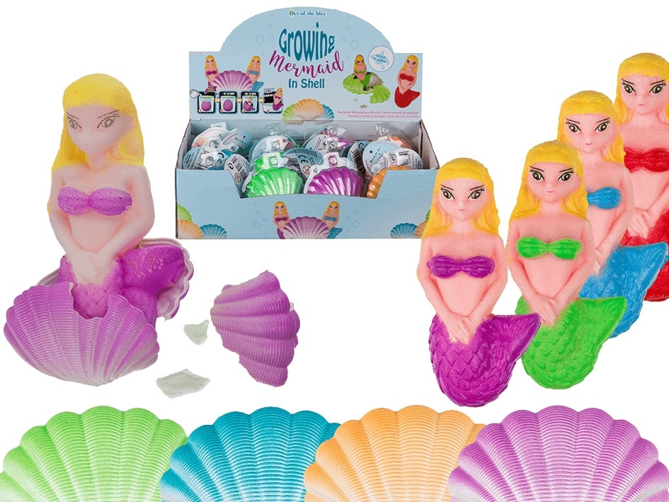 Sirena Crescente In Conchiglia 7 Cm 4 Colori Assortiti Gioco Per Bambine.