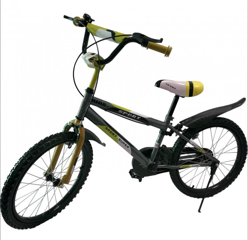 Bici Bicicletta Mountain Bike 20'' per Bambino Mod. Sport Giallo + Parafanghi