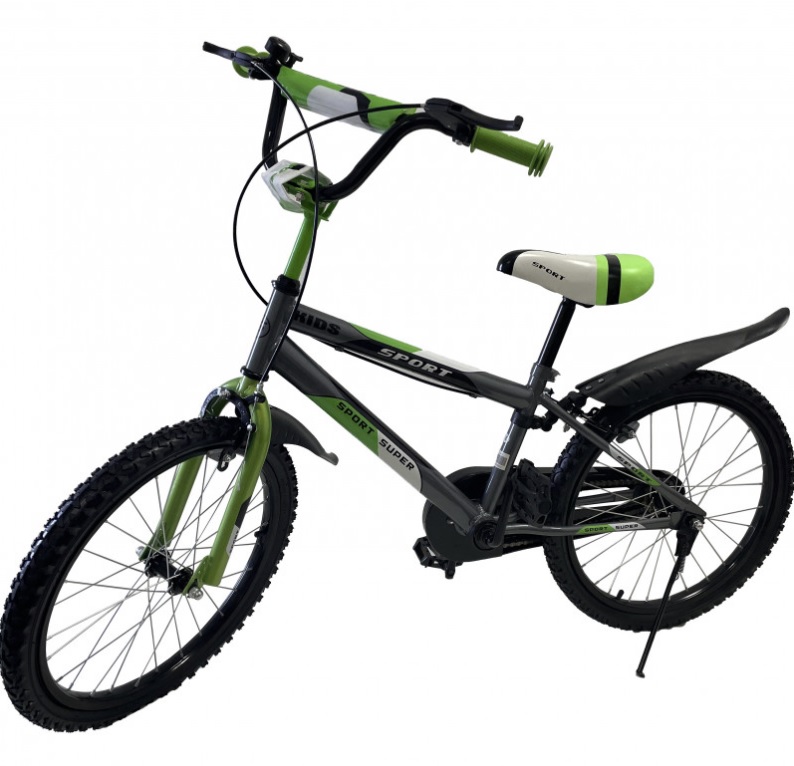 Bici Bicicletta Mountain Bike 20'' per Bambino Mod. Sport Verde + Parafanghi.