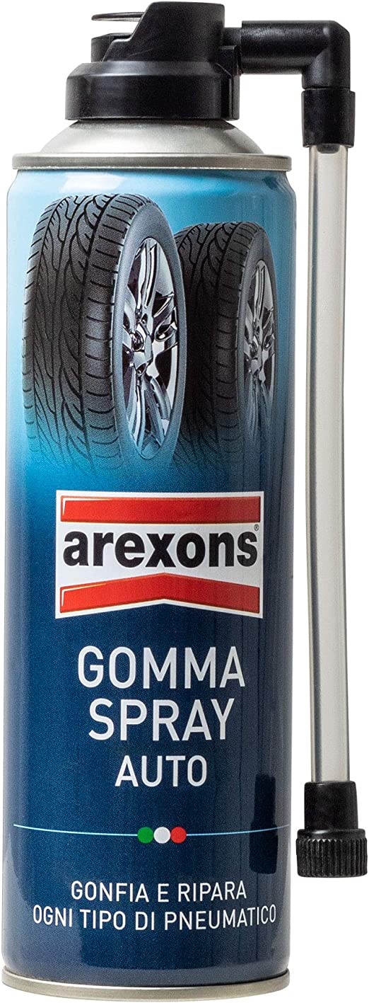 Arexons 8473 Gomma Spray Per Auto Sigilla Forature e Rigonfia Pneumatici 300 ML.