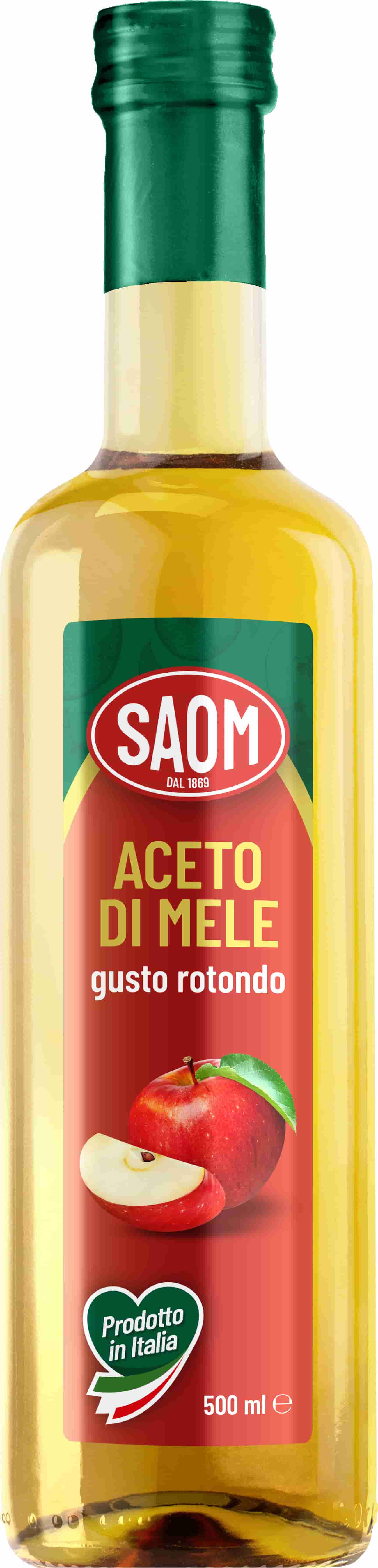 12x Saom Aceto di Mele 500ml Gusto Rotondo Prodotto Made in Italy 12x500ml.