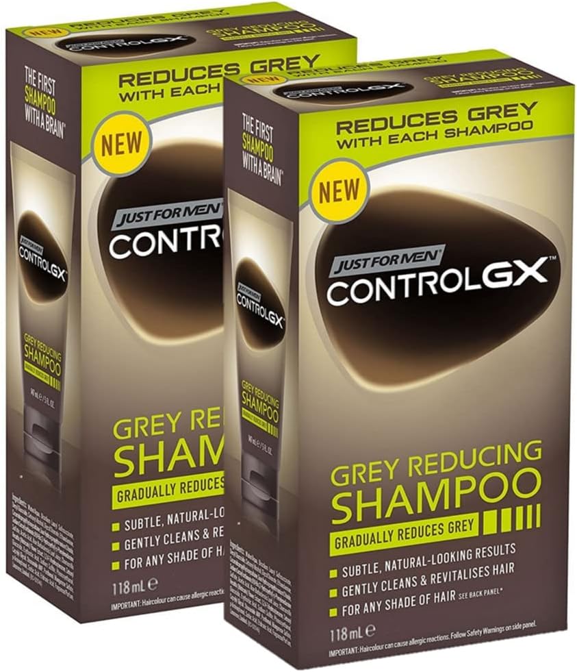 2 Pezzi Just For Men Control GX Grey Reducing Shampoo Per Capelli Grigi 4005113 .