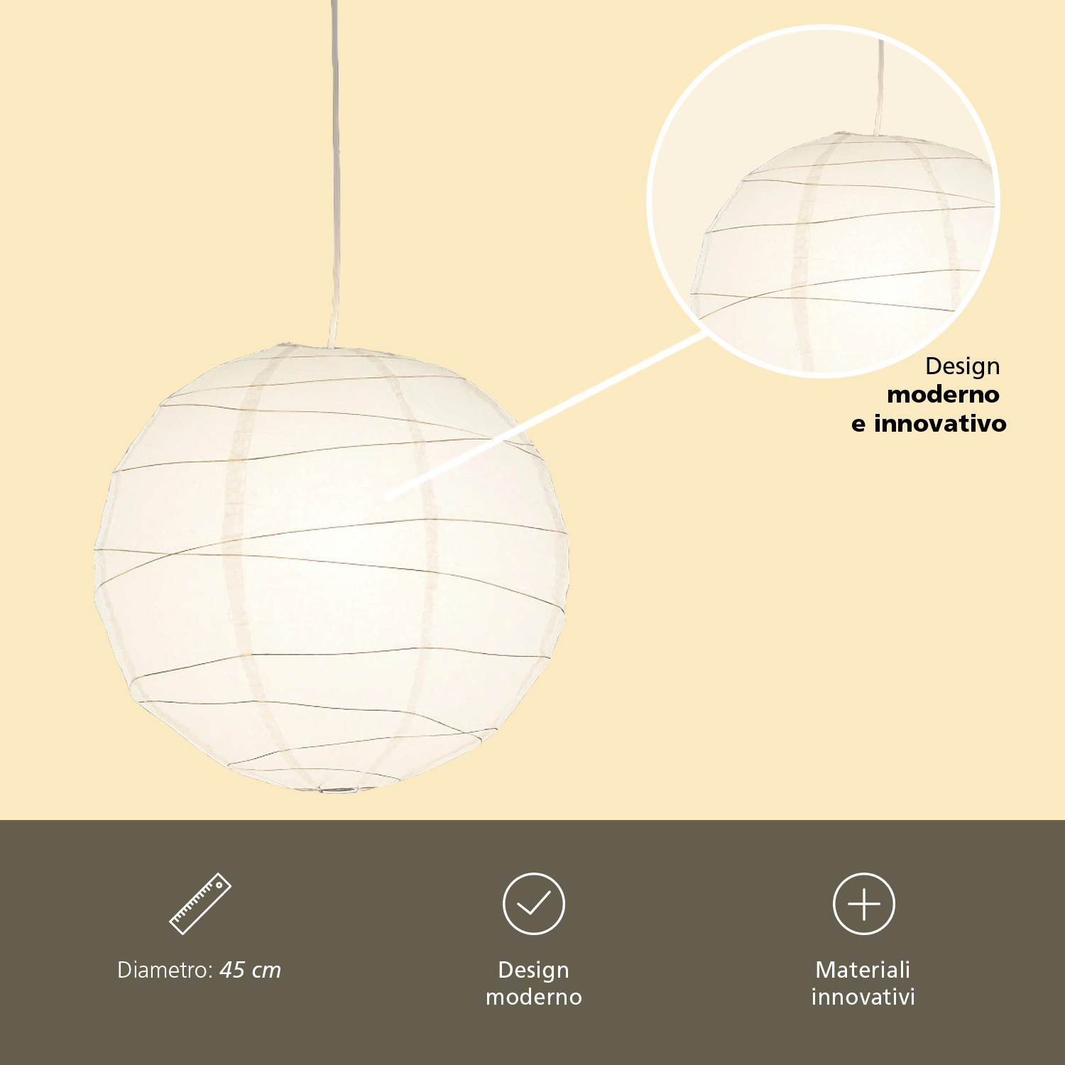 Set di 2 paralumi per lampada a sospensione diametro 45 cm bianco Ikea Regolit