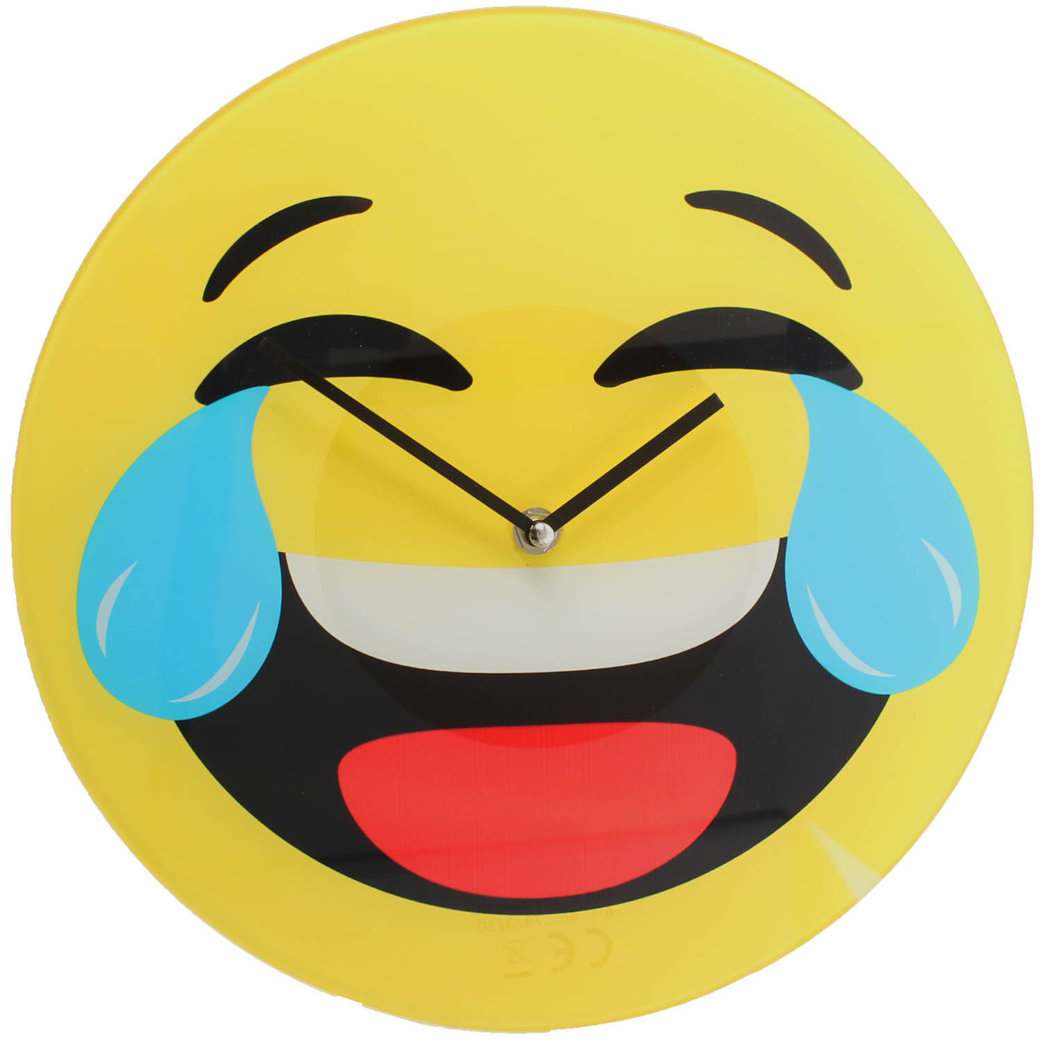Orologio Da Parete In Vetro Emoticon Emotion Emoji 30 Cm Pianto Risata Sorriso