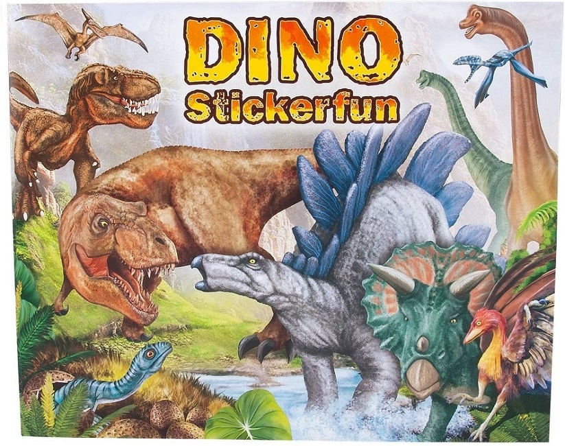 Dino World Album da Colorare Libro Crea Il Tuo Mondo Dei Dinosauri Fogli adesivi.