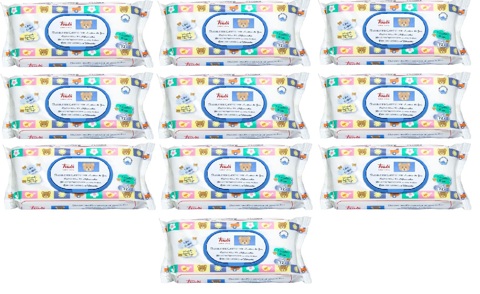 Trudi Baby Care Salviette 10 Confezioni da 72 Salviettine Detergenti Baby Pop-Up.