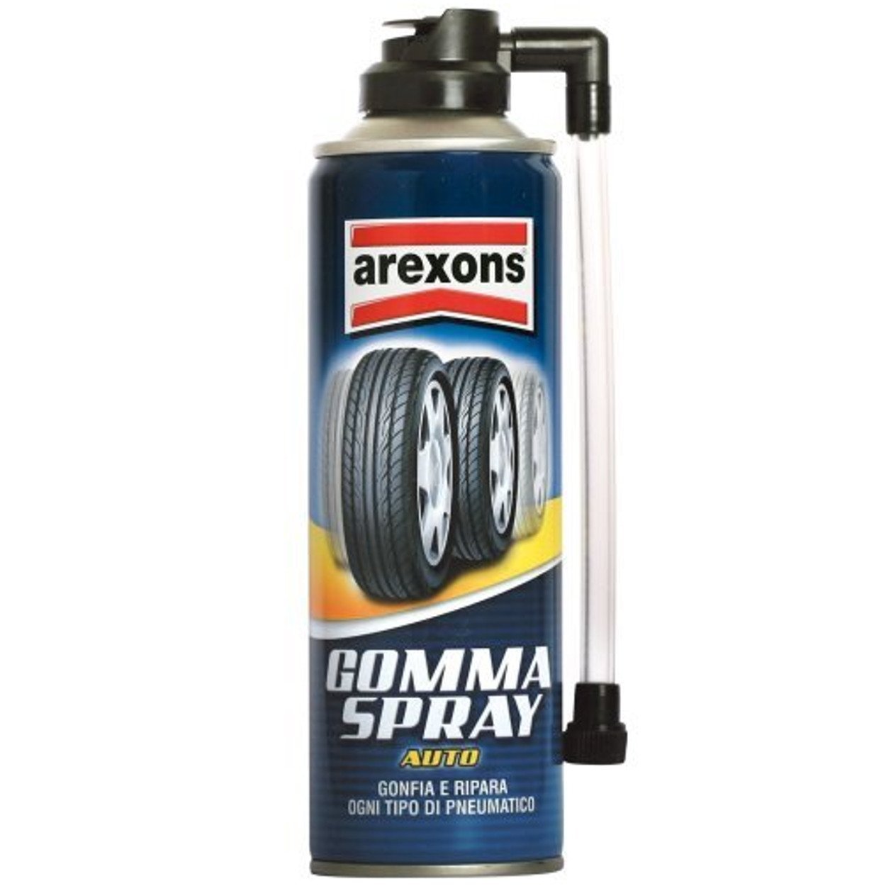 Arexons 8473 Gomma Spray Per Auto Sigilla Forature e Rigonfia Pneumatici 300 ML.