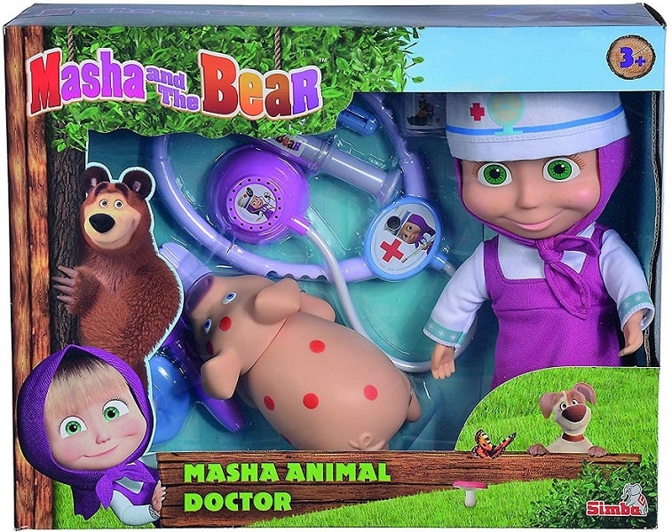 Bambola Masha Doll Veterinaria 23cm