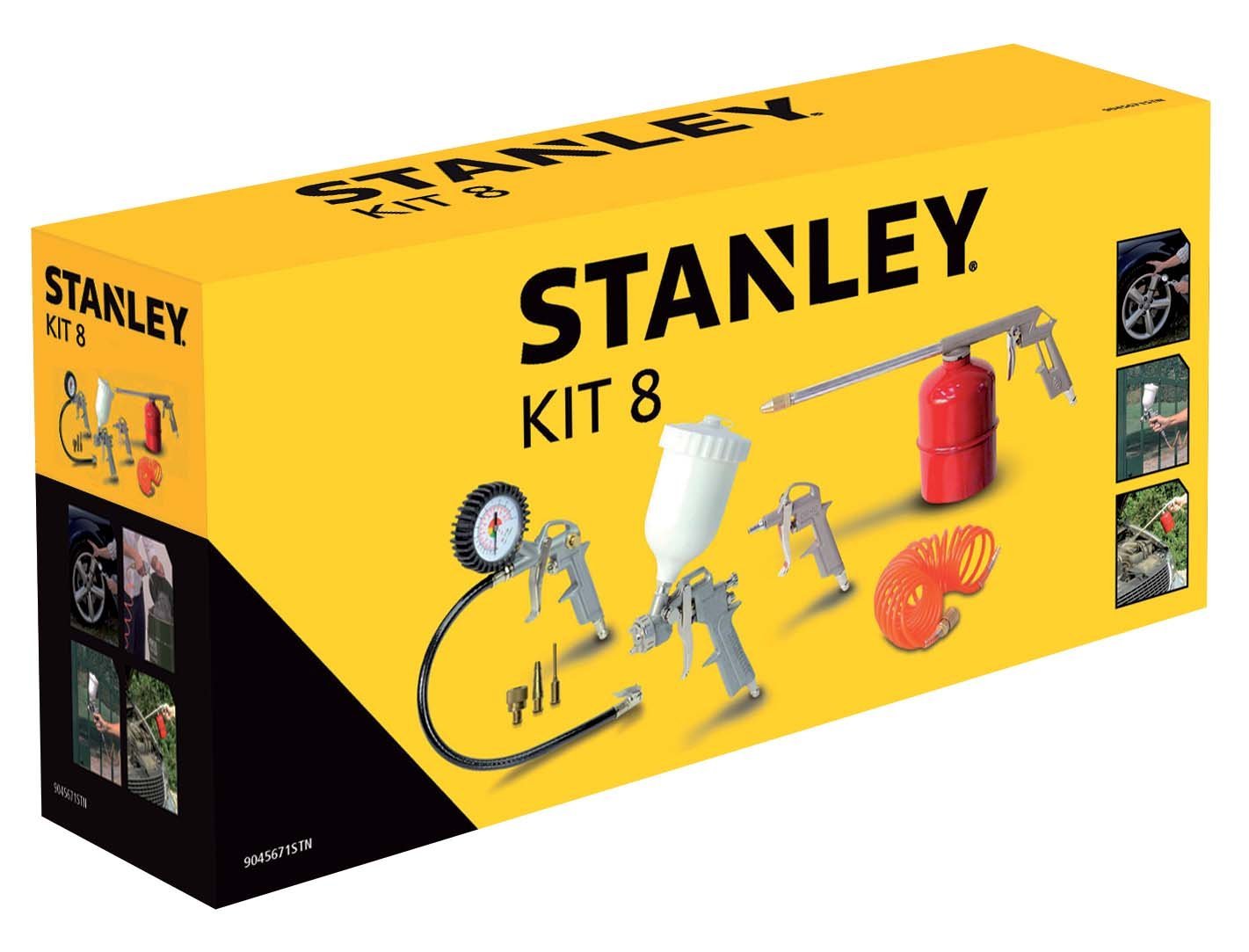 Stanley Kit 8 Accessori per Compressore Pisola Soffiaggio Gonfiaggio Aeorgrafo.
