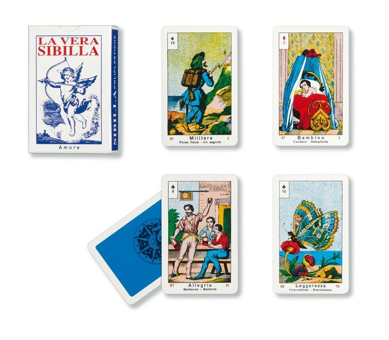 Mazzo di 52 Carte Tarocchi La Vera Sibilla Divinazione Rare Cartomante.