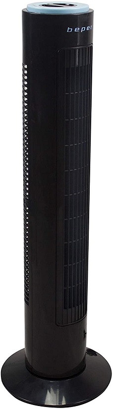 Ventilatore a Torretta Torre Nero Oscillante 3 Velocita'Salvaspazio Altezza 72cm