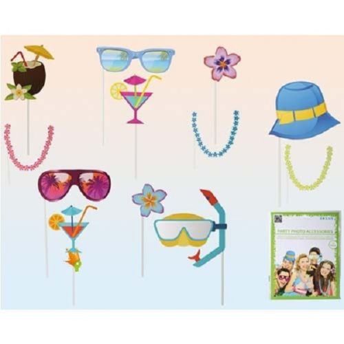 Set Accessori Party Spiaggia Occhiali Cappello Fiore Collana Festa Compleanno