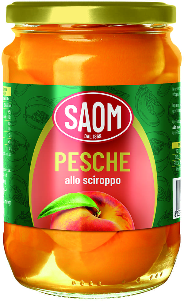 6x Saom Pesche Sciroppate 700gr Pesche Italiane allo Sciroppo 6x700gr.