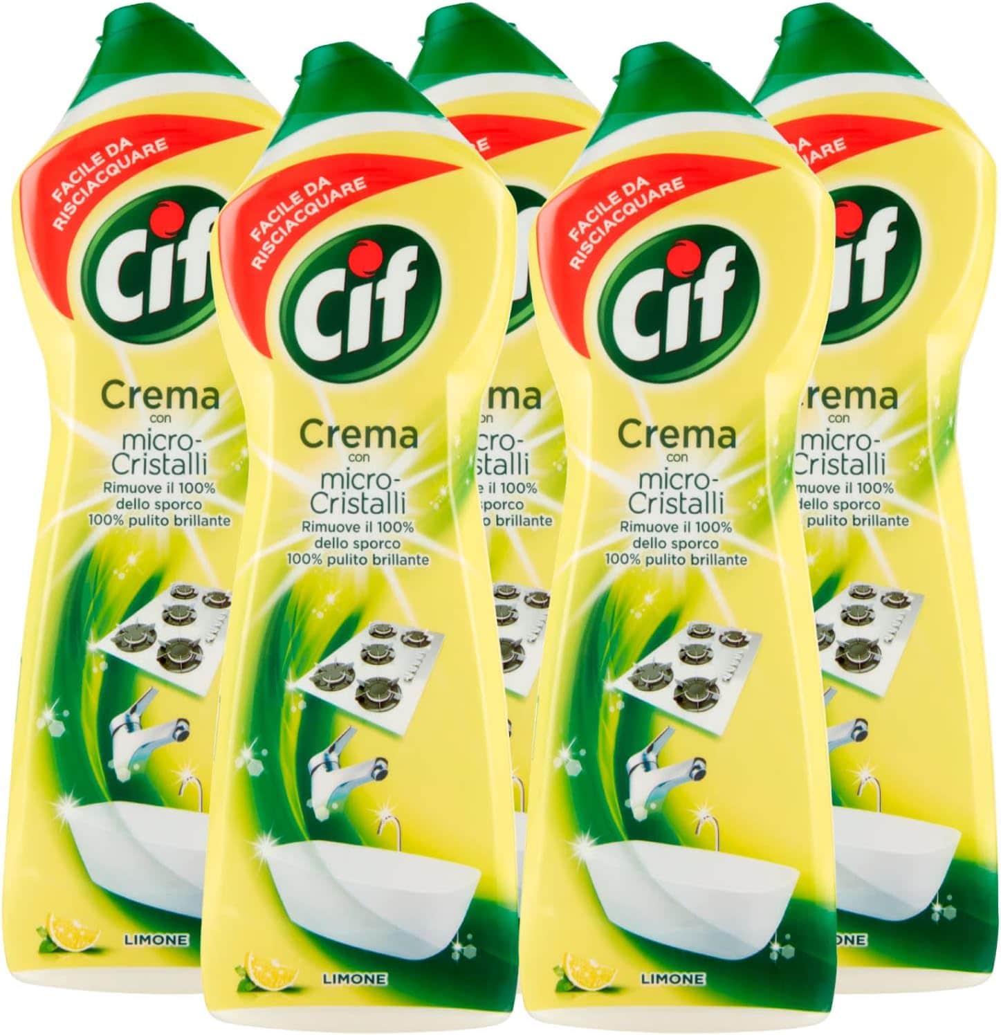 5x Cif Detergente in Crema Multisuperficie con Micro-Cristalli a Limone 3617687.